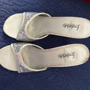 Frederick's of Hollywood Silver sequin stillettos size 9